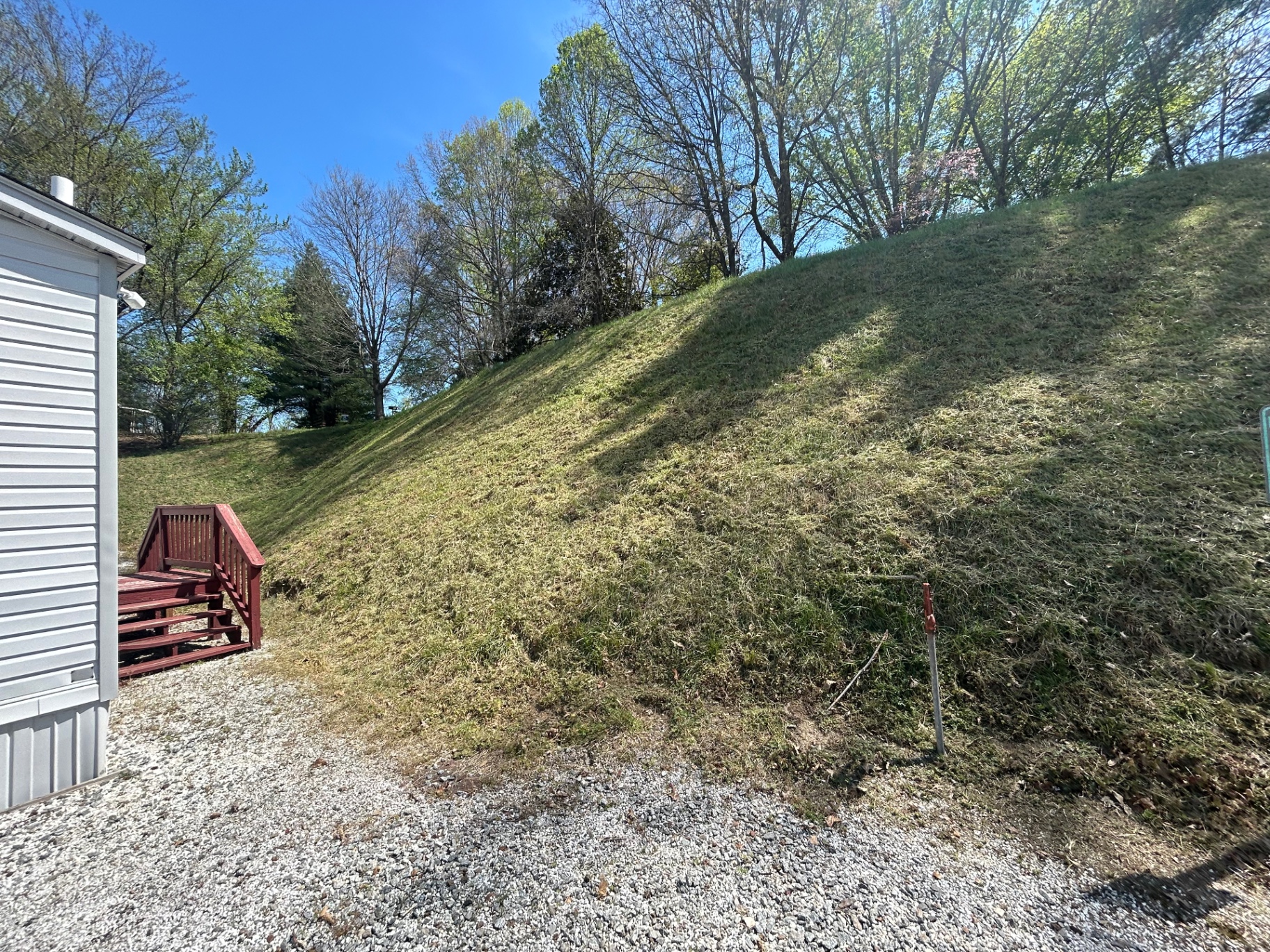 Freshly mowed hillside